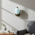 Wall Sconce Milk Glass Shade & Oiled Brass Finish