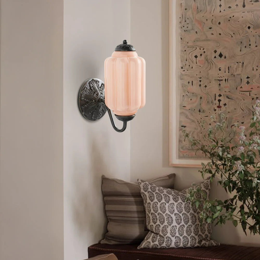 Wall Sconce Milk Glass Shade & Oiled Brass Finish