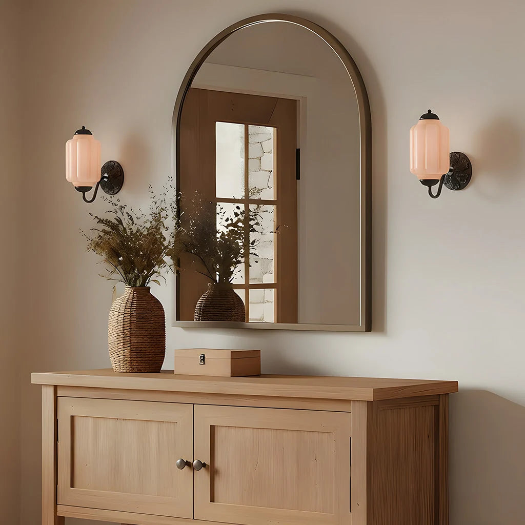 Wall Sconce Milk Glass Shade & Oiled Brass Finish