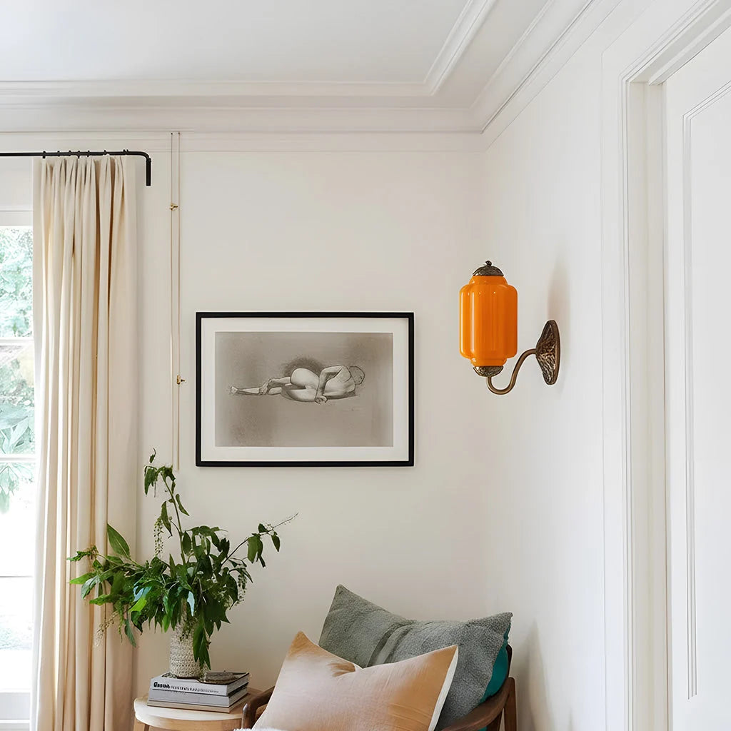 Wall Sconce Milk Glass Shade & Oiled Brass Finish
