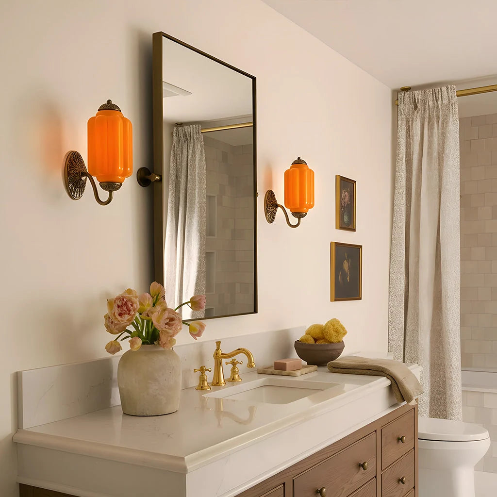 Wall Sconce Milk Glass Shade & Oiled Brass Finish