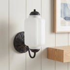 Wall Sconce Milk Glass Shade & Oiled Brass Finish