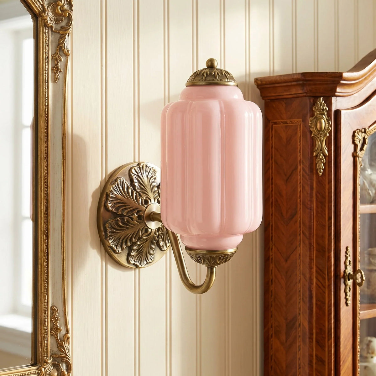 Wall Sconce Milk Glass Shade & Oiled Brass Finish