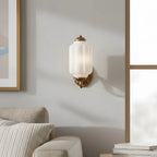 Wall Sconce Milk Glass Shade & Oiled Brass Finish