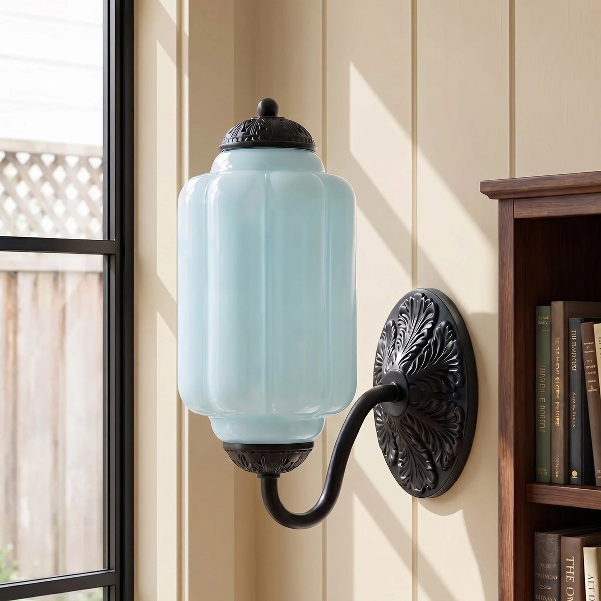 Wall Sconce Milk Glass Shade & Oiled Brass Finish