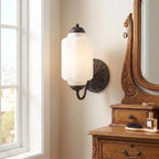 Wall Sconce Milk Glass Shade & Oiled Brass Finish
