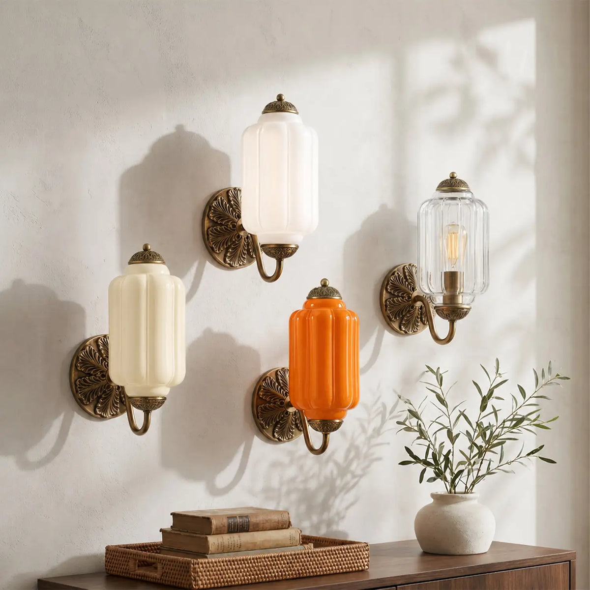 Wall Sconce Milk Glass Shade & Oiled Brass Finish