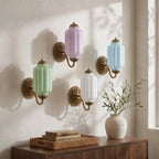 Wall Sconce Milk Glass Shade & Oiled Brass Finish