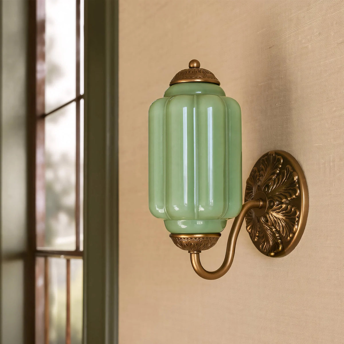 Wall Sconce Milk Glass Shade & Oiled Brass Finish