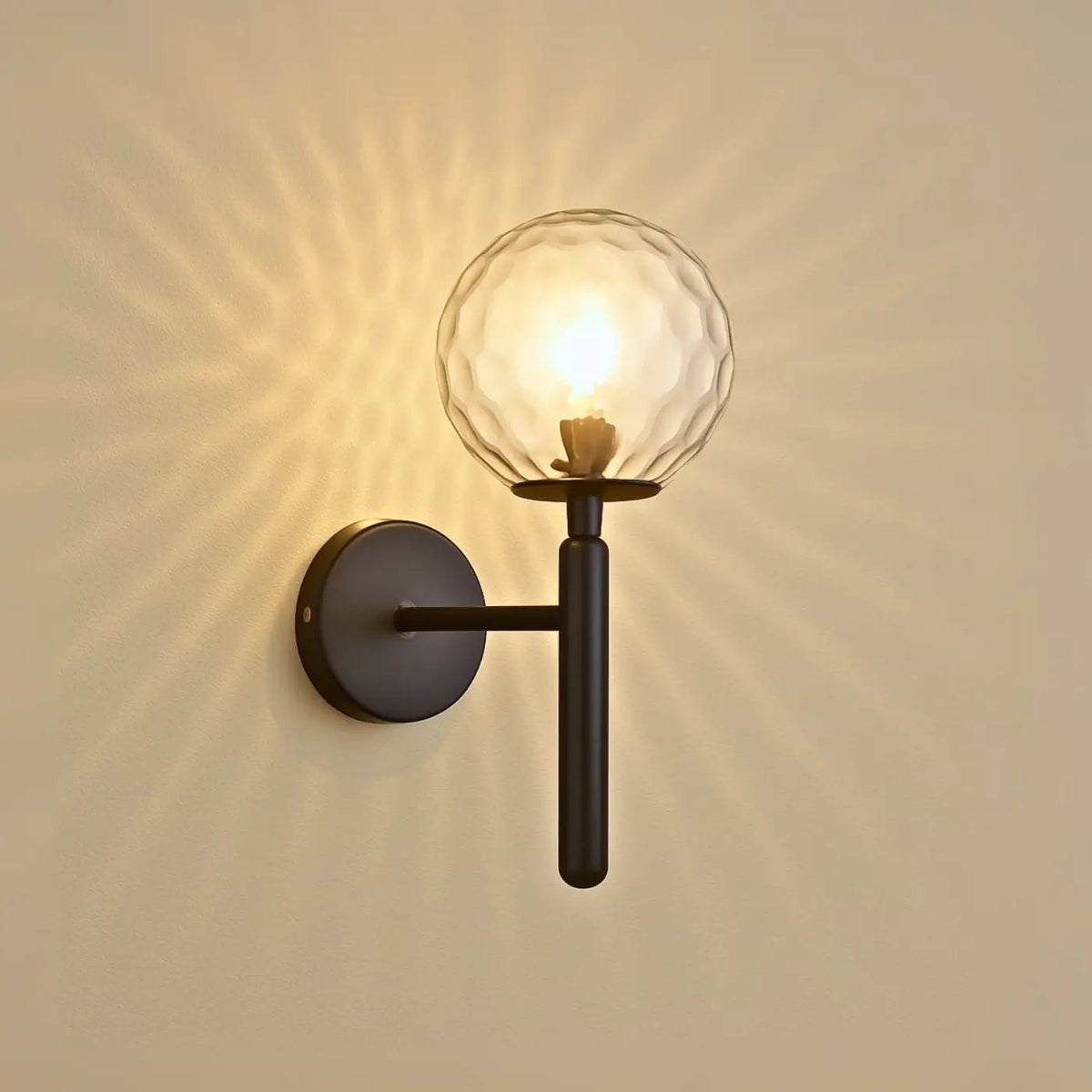 Wall Sconce Minimalist Globe Frosted or Rippled Glass