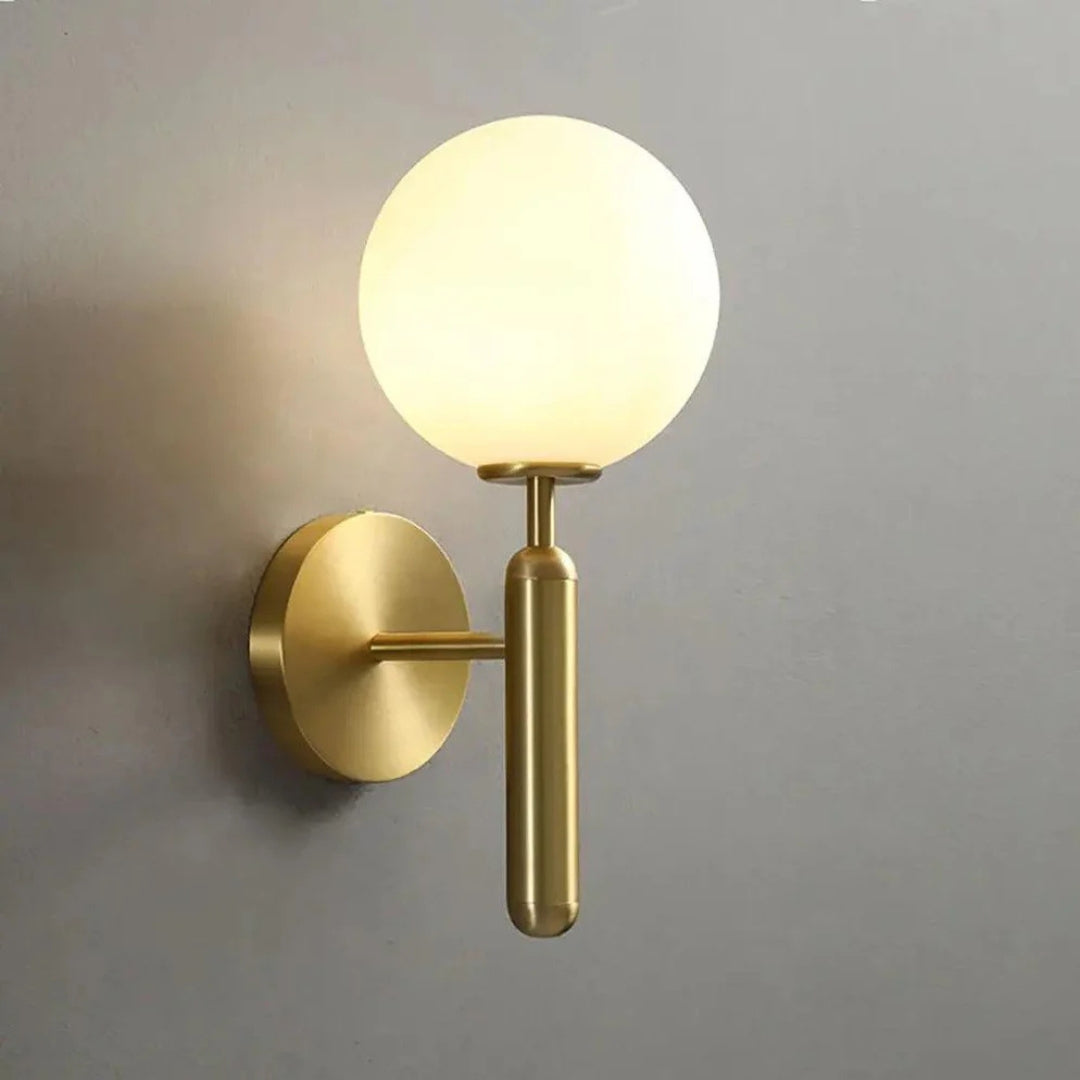Wall Sconce Minimalist Globe Frosted or Rippled Glass