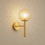 Wall Sconce Minimalist Globe Frosted or Rippled Glass