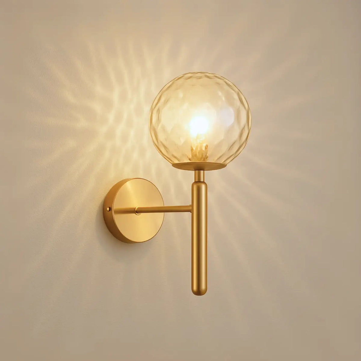 Wall Sconce Minimalist Globe Frosted or Rippled Glass