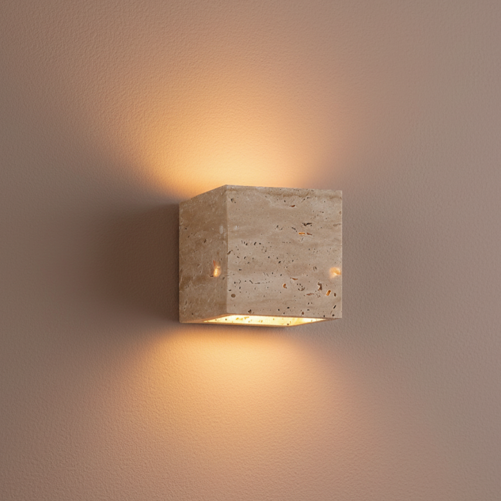 Wall Sconce Natural Travertine Up-And-Down Indoor & Outdoor