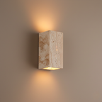 Wall Sconce Natural Travertine Up-And-Down Indoor & Outdoor