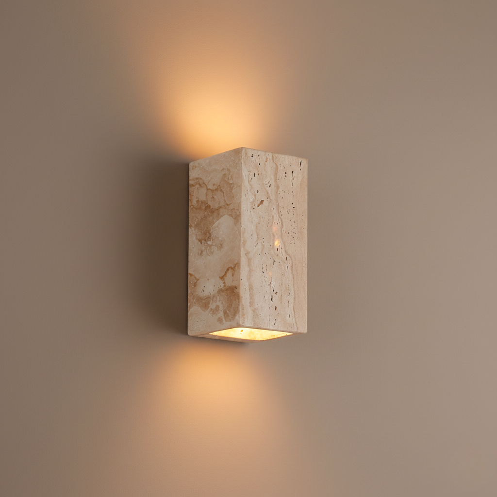 Wall Sconce Natural Travertine Up-And-Down Indoor & Outdoor
