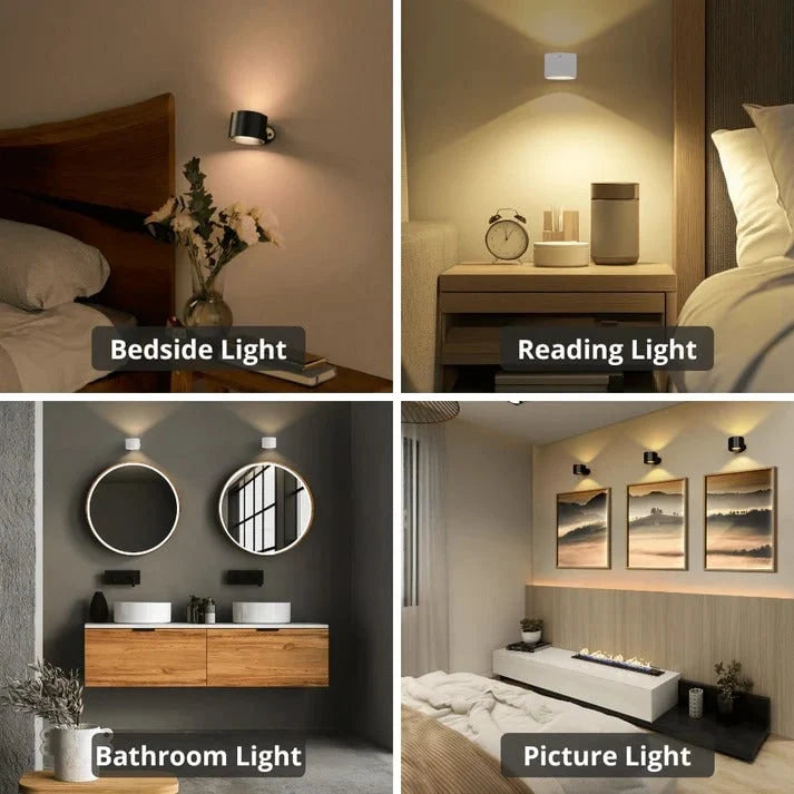 Wall Sconce Rechargeable LED 360° Rotation Remote Control