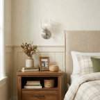 Wall Sconce Ribbed Glass Copper Finish Dimmable