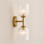 Wall Sconce Ribbed Glass Copper Finish Dimmable