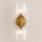 Wall Sconce Ribbed Glass Copper Finish Dimmable