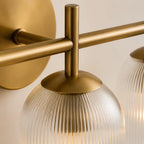 Wall Sconce Ribbed Glass Copper Finish Dimmable