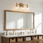 Wall Sconce Ribbed Glass Copper Finish Dimmable