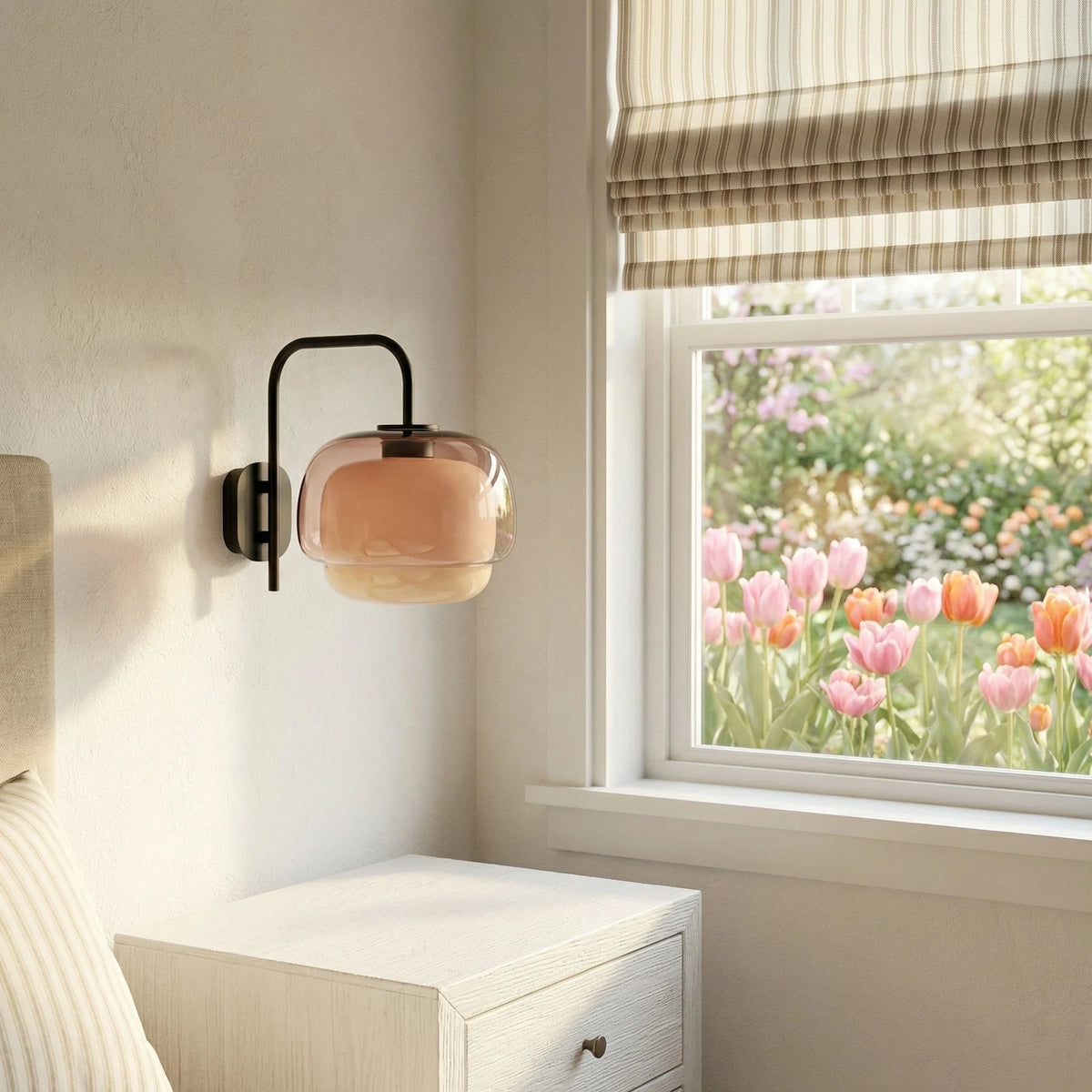 Wall Sconce Round Hand-Blown Double Glass LED