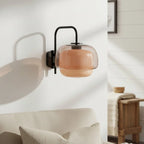 Wall Sconce Round Hand-Blown Double Glass LED