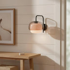 Wall Sconce Round Hand-Blown Double Glass LED