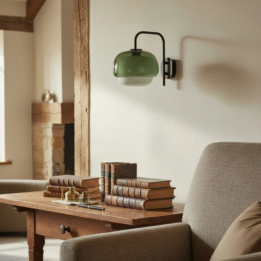 Wall Sconce Round Hand-Blown Double Glass LED