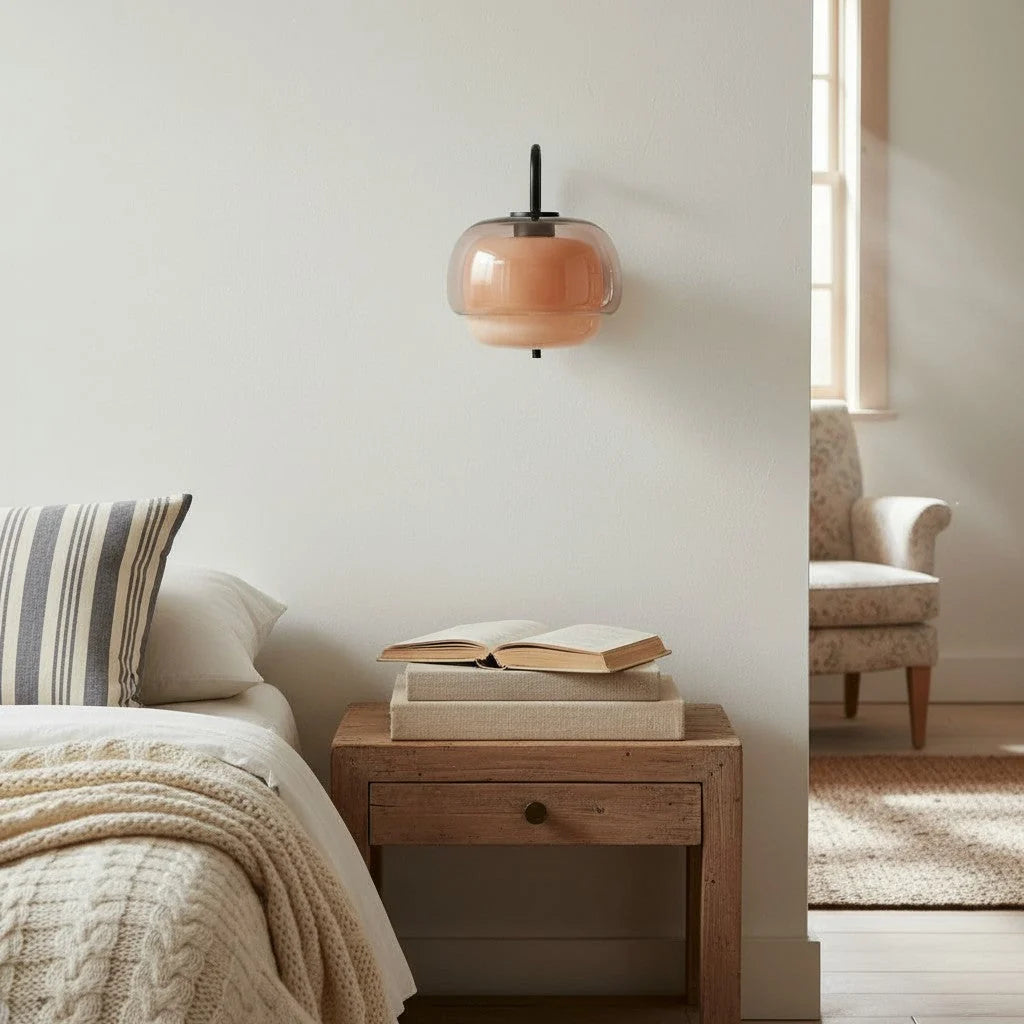 Wall Sconce Round Hand-Blown Double Glass LED