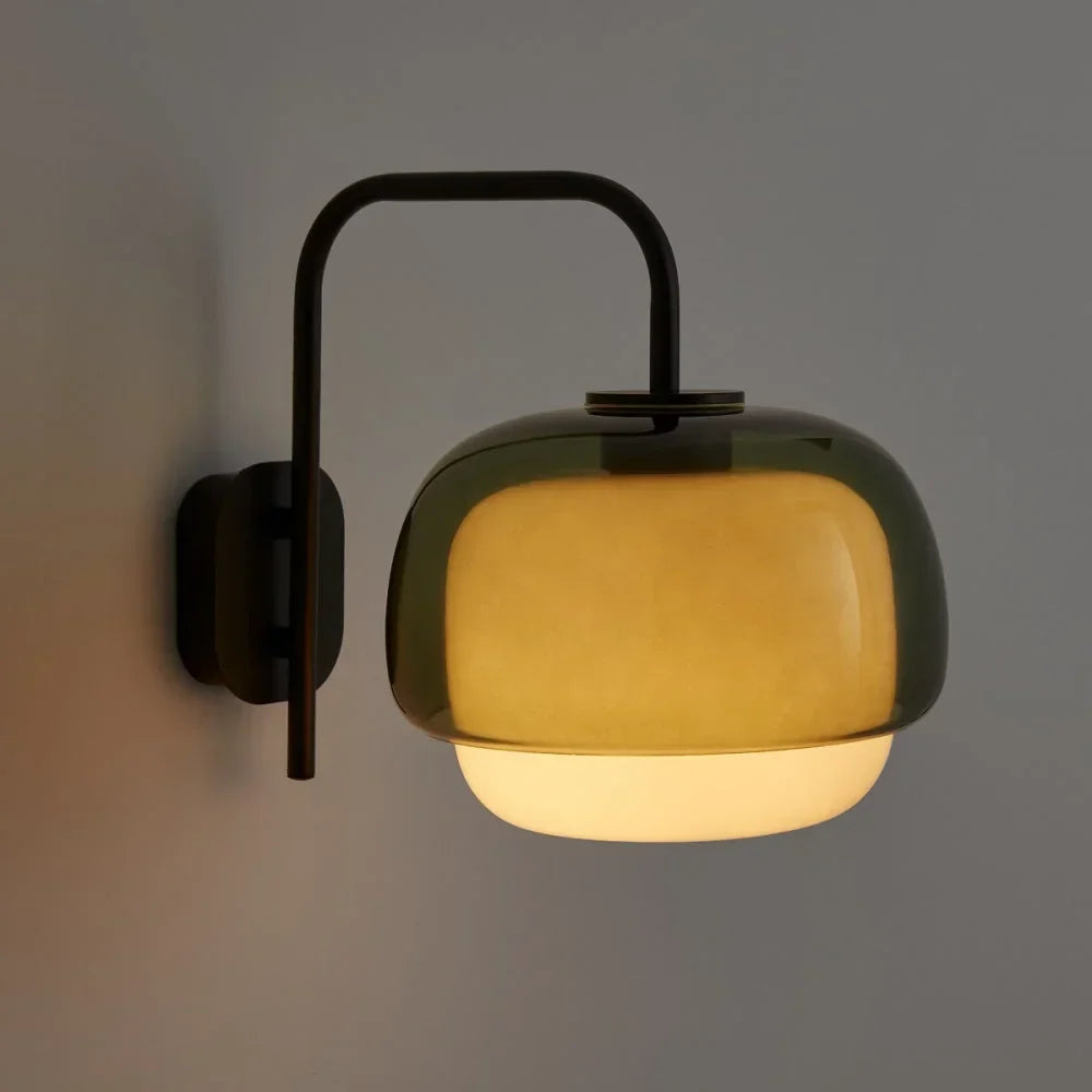 Wall Sconce Round Hand-Blown Double Glass LED