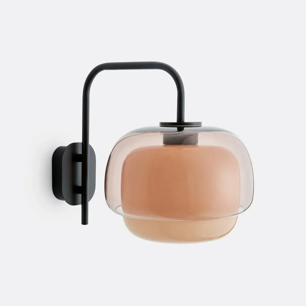 Wall Sconce Round Hand-Blown Double Glass LED