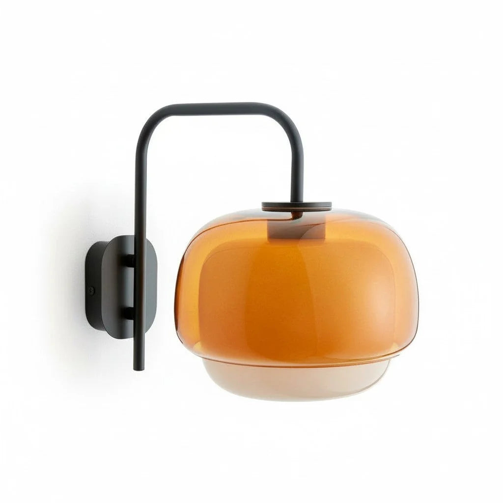 Wall Sconce Round Hand-Blown Double Glass LED
