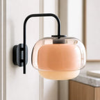 Wall Sconce Round Hand-Blown Double Glass LED
