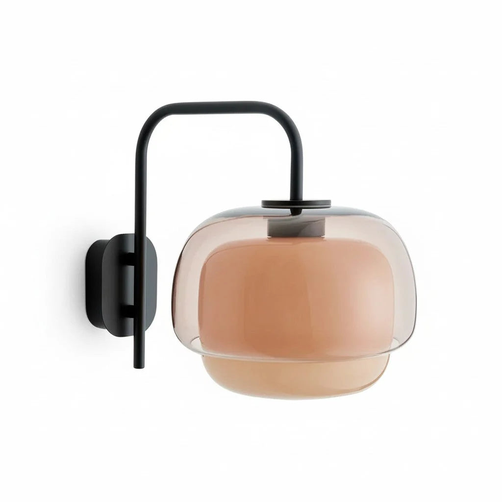 Wall Sconce Round Hand-Blown Double Glass LED