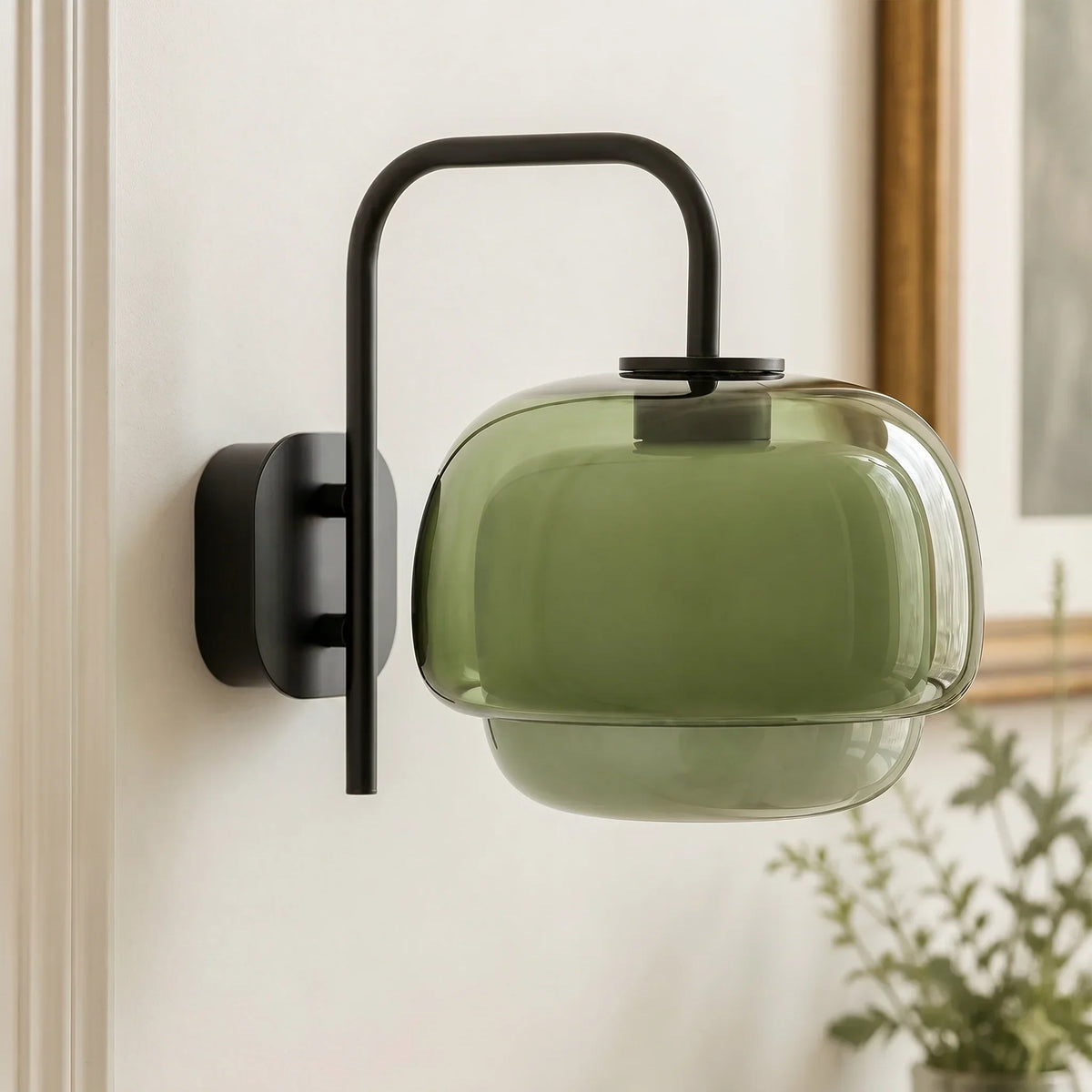 Wall Sconce Round Hand-Blown Double Glass LED
