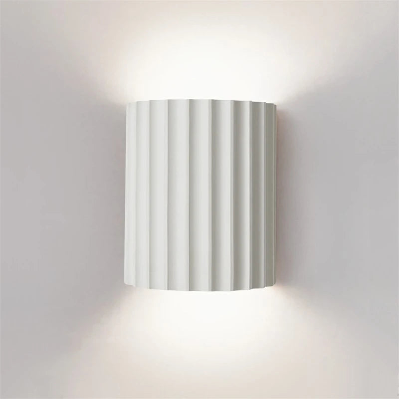 Wall Sconce Sculptural Ribbed Resin Up & Down Light