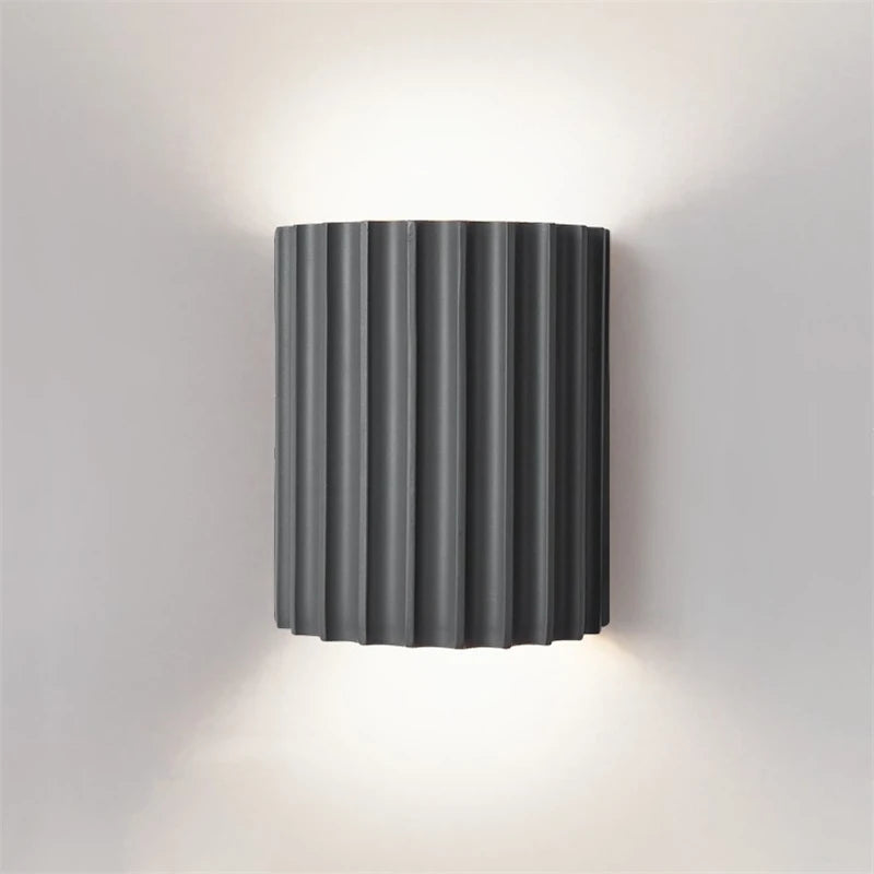 Wall Sconce Sculptural Ribbed Resin Up & Down Light