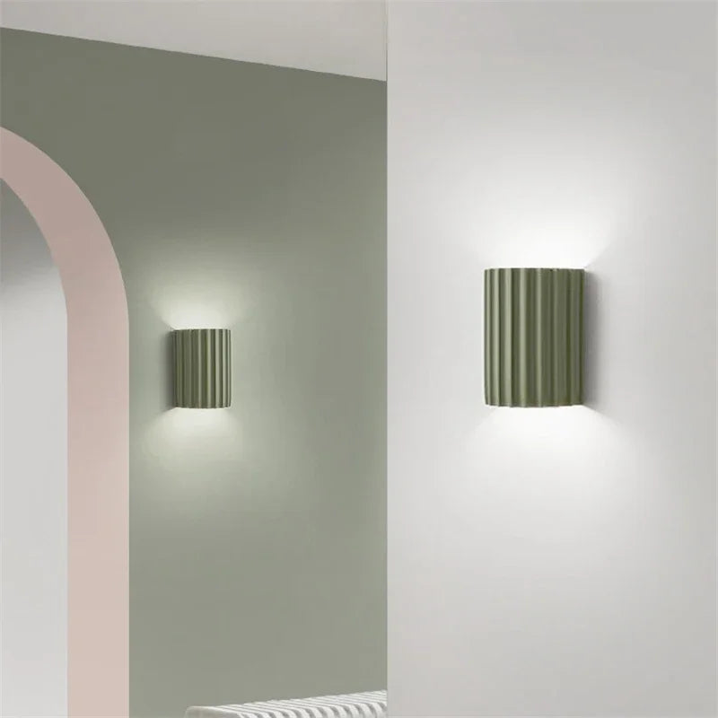 Wall Sconce Sculptural Ribbed Resin Up & Down Light
