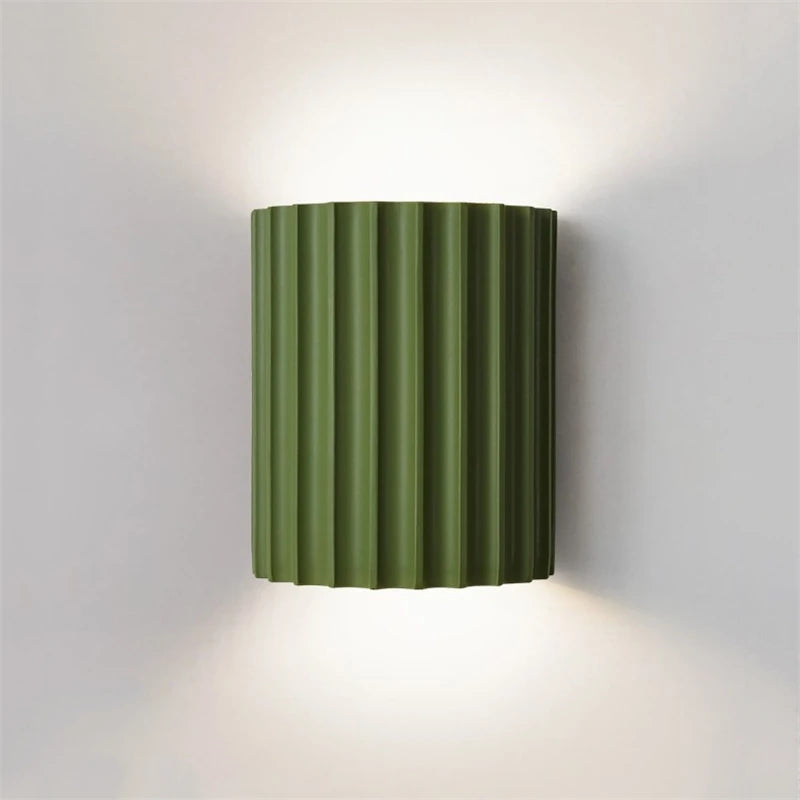 Wall Sconce Sculptural Ribbed Resin Up & Down Light