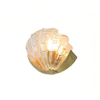 Wall Sconce Seashell Textured Glass Brass Finish