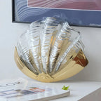 Wall Sconce Seashell Textured Glass Brass Finish