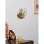 Wall Sconce Seashell Textured Glass Brass Finish