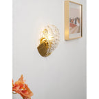 Wall Sconce Seashell Textured Glass Brass Finish