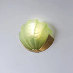 Wall Sconce Seashell Textured Glass Brass Finish