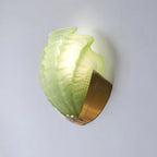 Wall Sconce Seashell Textured Glass Brass Finish