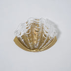 Wall Sconce Seashell Textured Glass Brass Finish