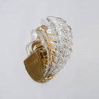 Wall Sconce Seashell Textured Glass Brass Finish