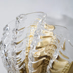 Wall Sconce Seashell Textured Glass Brass Finish